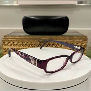 Coach Purple Bernice Rx Eyeglass Frames - EUC w/ Coach Leather-Covered Hard-Case